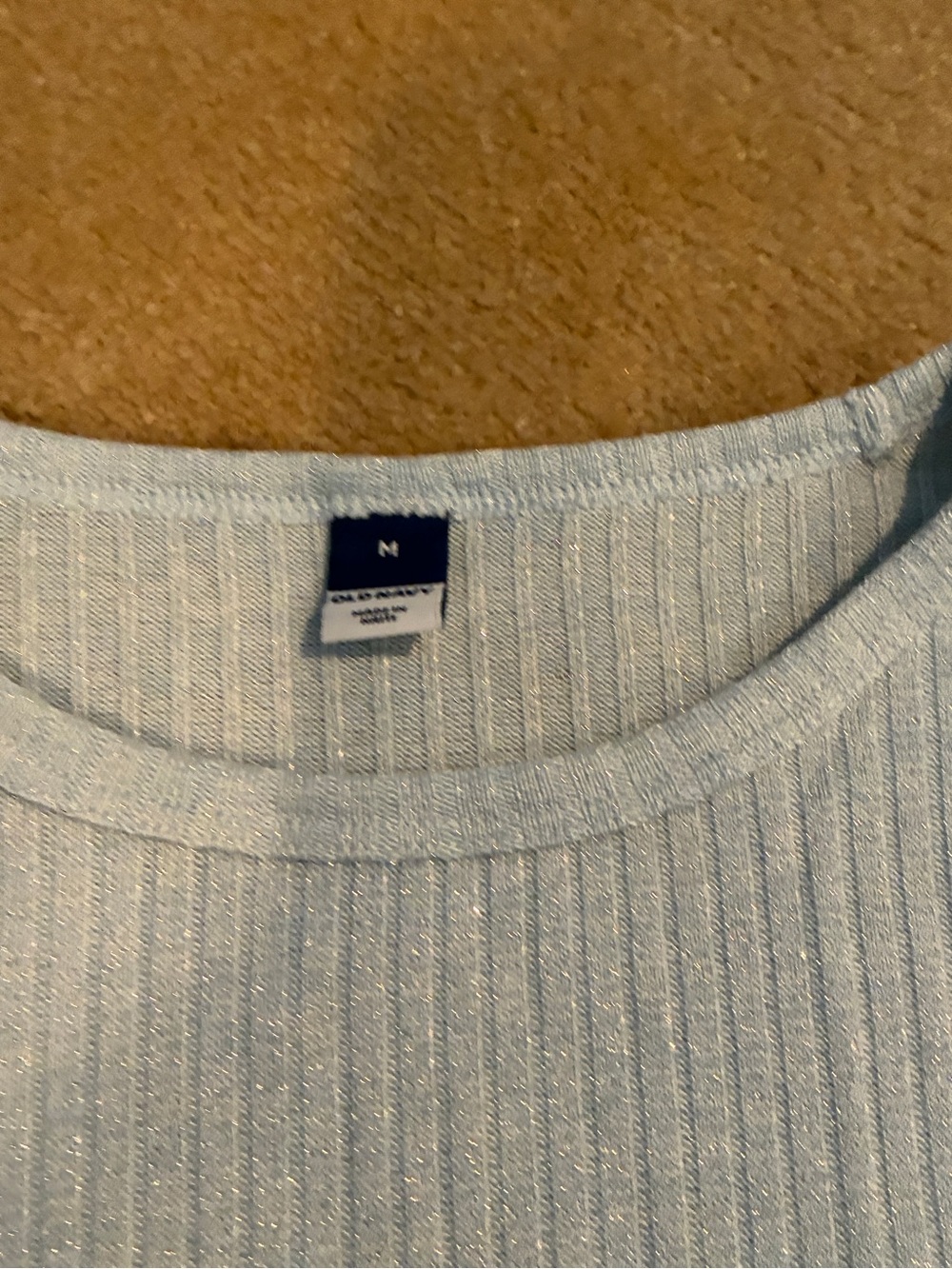 Light Blue Ribbed Long Sleeve Top - Picture 2 of 2